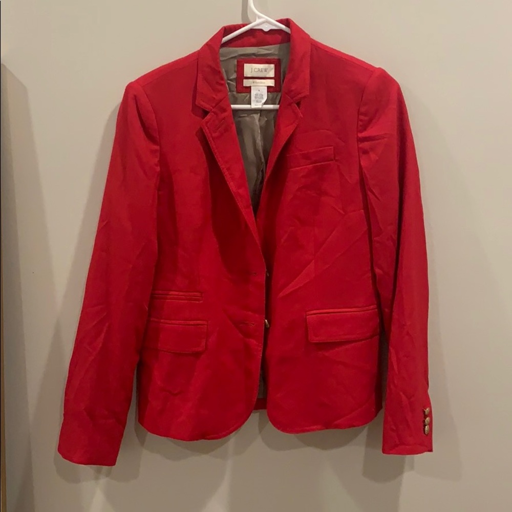 Jcrew red wool school boy blazer 6